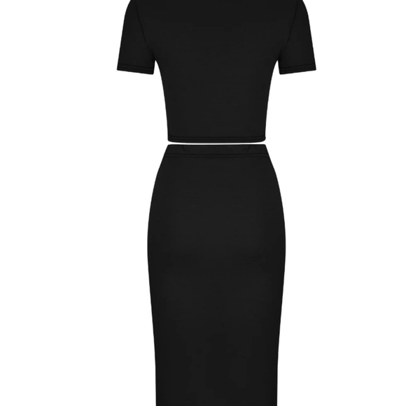 2 peice cropped tee and bodycon skirt set - Picture 2 of 3